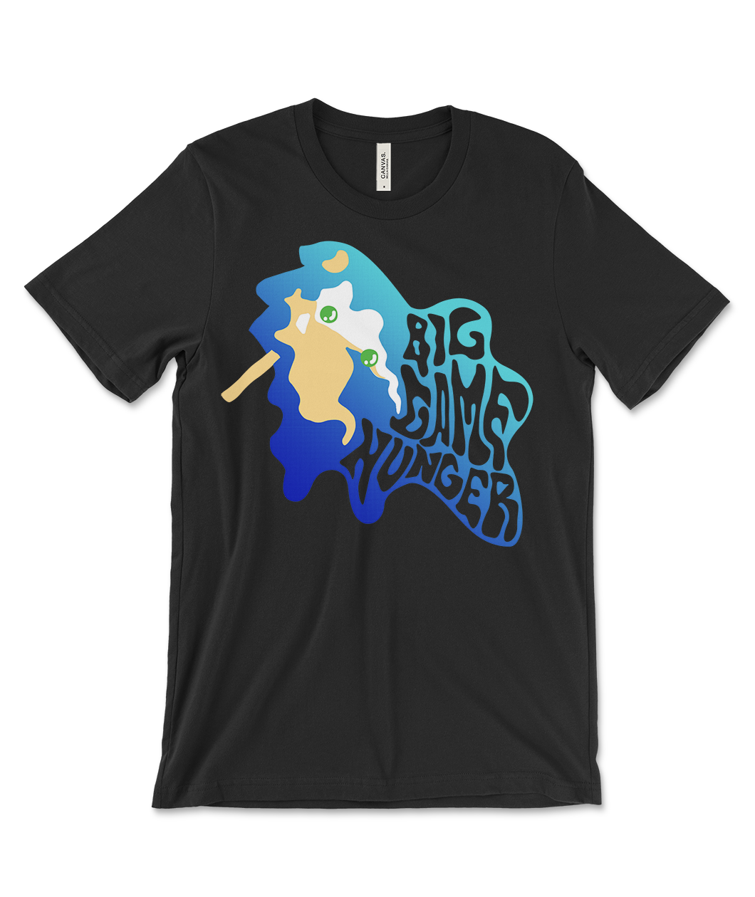 Black t shirt with melted Sonic the Hedgehog popsicle head dripping with text 