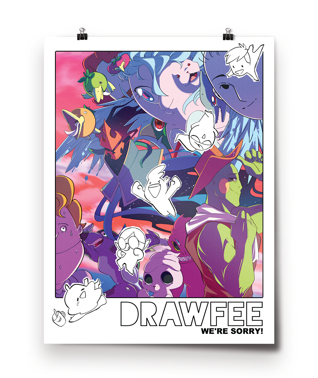 A vertical poster with colorful illustrations from Drawfee and block text that says 