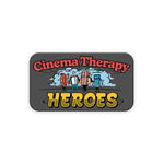 Cinema Therapy Heroes (Patreon) logo with soda and pops characters. Heroes deserve badges, wear it with pride!