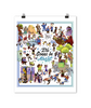 Poster with the phrase, "It's Gonna be Alright" illustrated in the middle surrounded by full color illustrations of Dungeons & Daddies characters.