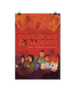 Season 2 poster with Dungeons & Daddies logo in the middle. Orangey red sky with D20s on top. Main character kids illustrated on the bottom of the poster with some dragons in the background.