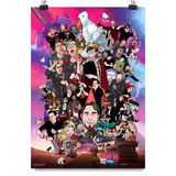 A digital mockup of a poster. It features an illustration of various moments from the show and reads "Desert Bus for Hope"