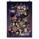A digital mockup of a poster. It features an illustration of various moments from the show and reads "Desert Bus For Hope 2022"