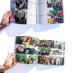 A photo of several inner pages from the Desert Bus for Hope Seven photo book.