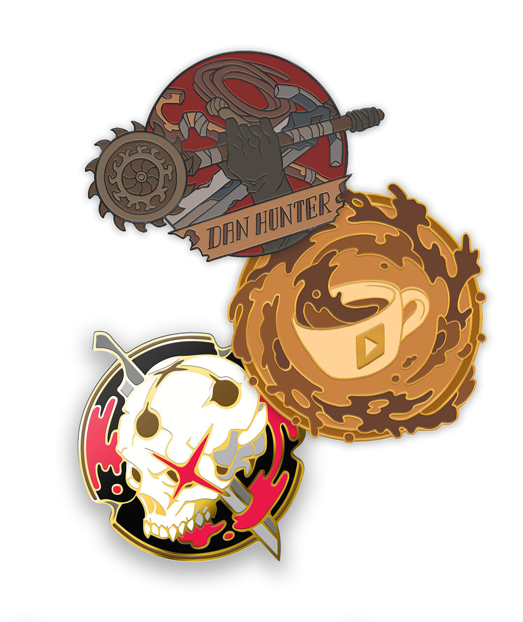 A bundle of all three pins from Playframe. 