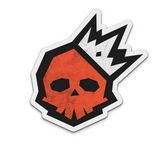 Pegatina de calavera de maestro de batalla