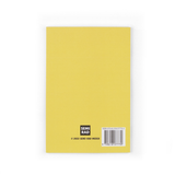 The back of a yellow book with the Semi Rad logo at the bottom and a barcode.