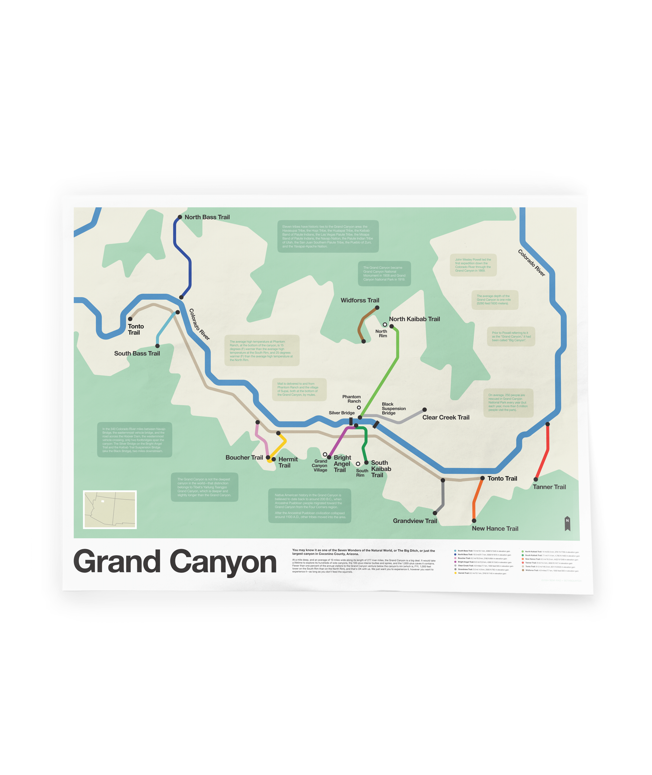 Semi Rad Semi-Rad | Grand Canyon Subway Map Poster – DFTBA