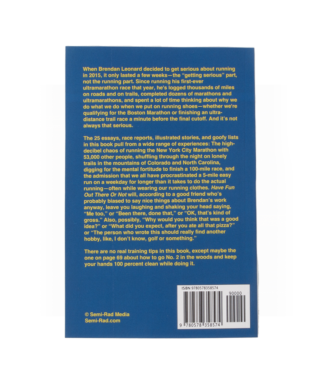 The back of the book with small text summarizing the book.