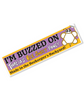 Yellow and Purple bumper sticker with the phrase "I'm buzzed on Thalia's Bee Sweet Honey. Made in the Beekeeper's Backyard!" and the illustration of a very geometric bee
