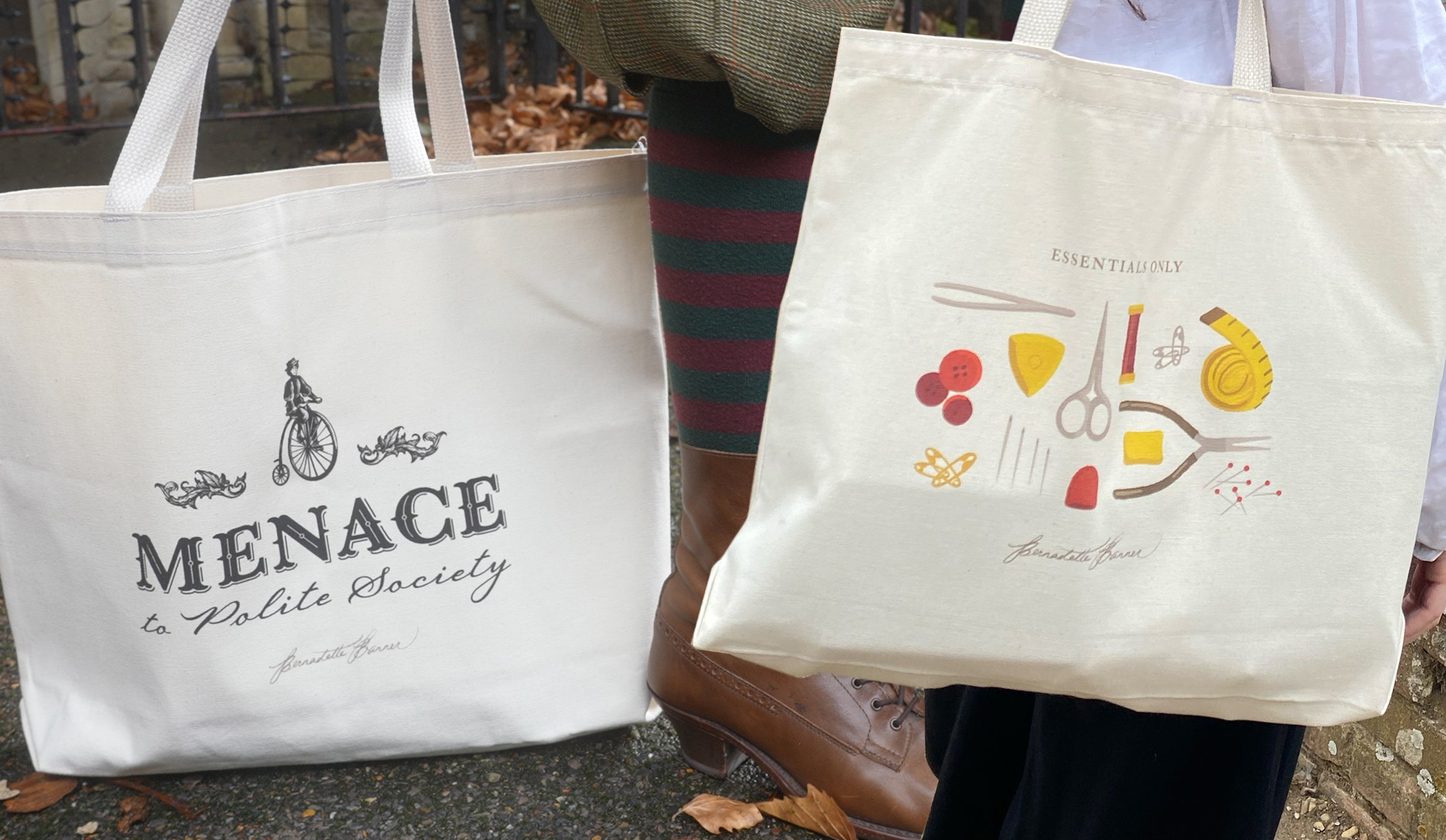 A photo edit displaying two totes