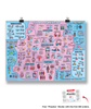 A landscape poster with many small icons illustrating different parts of medicine. The poster is called "Map of Medicine" from Domain of Science. There is a small Placebo sticker in the corner with text that reads "Free Placebo Sticker with the first 500 orders."