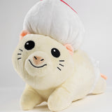 A front view photo of a mouse plushie with a round hat and a white diaper. The plushie is of Drawfee's character Todd. From Drawfee.