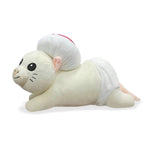 A photo of a mouse plushie with a round hat and a white diaper. The plushie is of Drawfee's character Todd. From Drawfee.