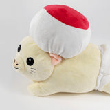 A side view photo of a mouse plushie with a round hat and a white diaper. The plushie is of Drawfee's character Todd. From Drawfee.