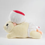 A side view photo of a mouse plushie with a round hat and a white diaper. The plushie is of Drawfee's character Todd. From Drawfee.
