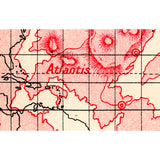 A closeup of the original map print of Atlantis from William Scott Elliot. The closeup focuses on the shape of Atlantis. From Johnny Harris.