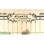 A closeup of the original map print of Atlantis from William Scott Elliot. The closeup focuses on the title of the print, "Atlantis in its Decadence". From Johnny Harris.