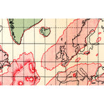 A closeup of the original map print of Atlantis from William Scott Elliot. The closeup focuses on print textures of one of the spots on the map. From Johnny Harris.