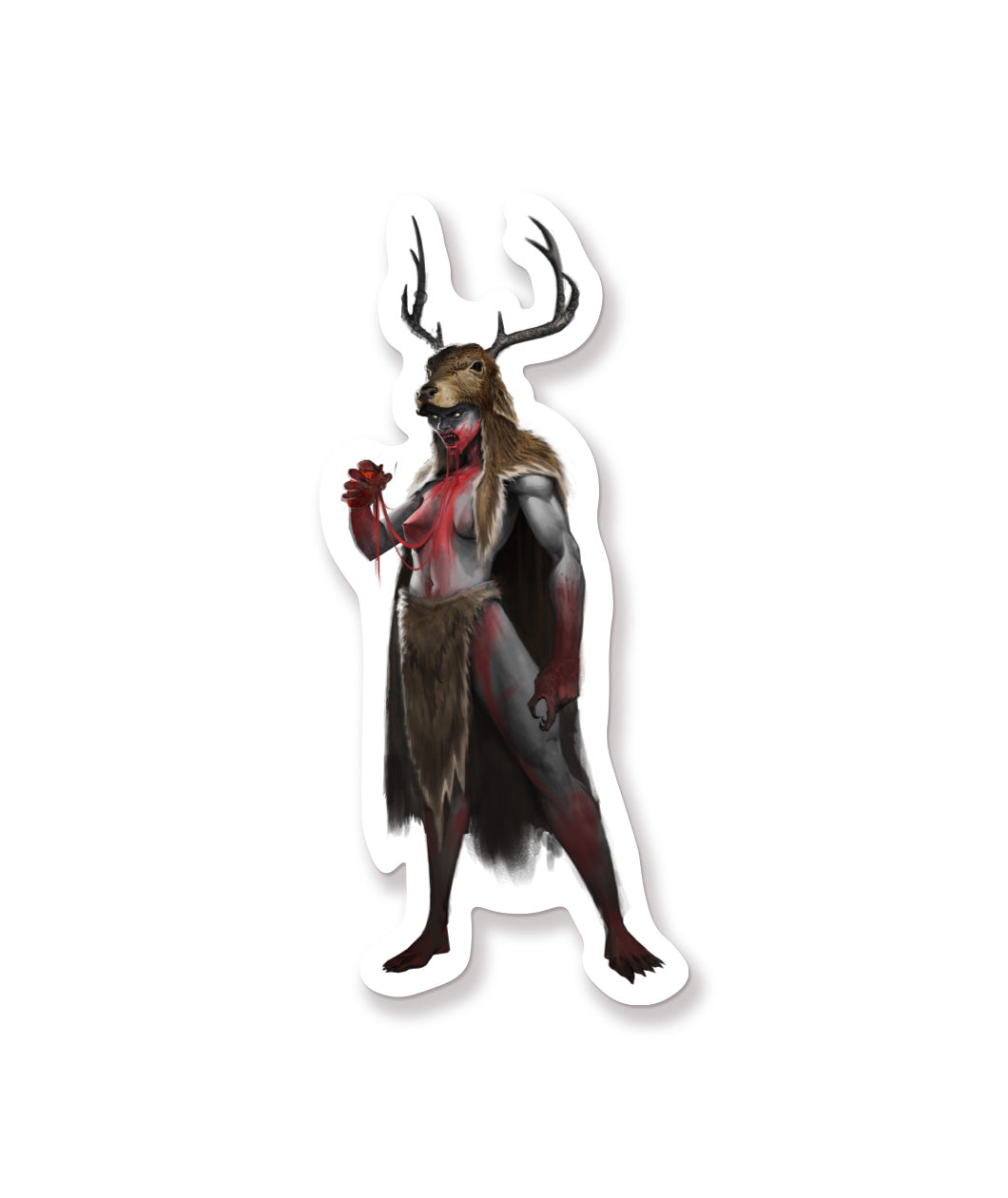 A sticker of the character Gramore from the D&D podcast, Worlds Beyond Number.