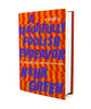 A hardcover book with a red and orange repeating robot head background. The purple title text reads A Beautifully Foolish Endeavor, Hank Green."