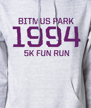 Close-up on the red words "Bitmus Park Fun Run" with a large 1994 in the middle - by Brian David Gilbert 