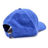 The back of a blue ball cap showing the tightening clasp. From Brian David Gilbert.