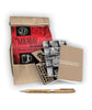 Bundle from Mike Falzone featuring a bag of coffee called "The Malabar", three little paper notebooks and a wooden pen that says "Write EVERYTHING Down".