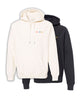 Black and white hoodie with “code;” in the top right of each hoodie. “Code;” is in red, pink, blue, yellow, and orange, respectively - from Mayuko Inoue