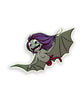 The Spirits October sticker of the month is an Aswang, which looks looks like a woman with flowing purple hair, a snake tongue, bat wings, arms and hands and missing half of a torso. 