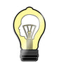 A pin shaped like a light bulb with the silhouette of a head profile. From the Bright Sessions. 