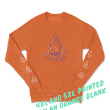 The Invisible Beetle shirt from Tyler Thrasher in a dark orange with the text "4xl and 5xl printed on an orange blank". 