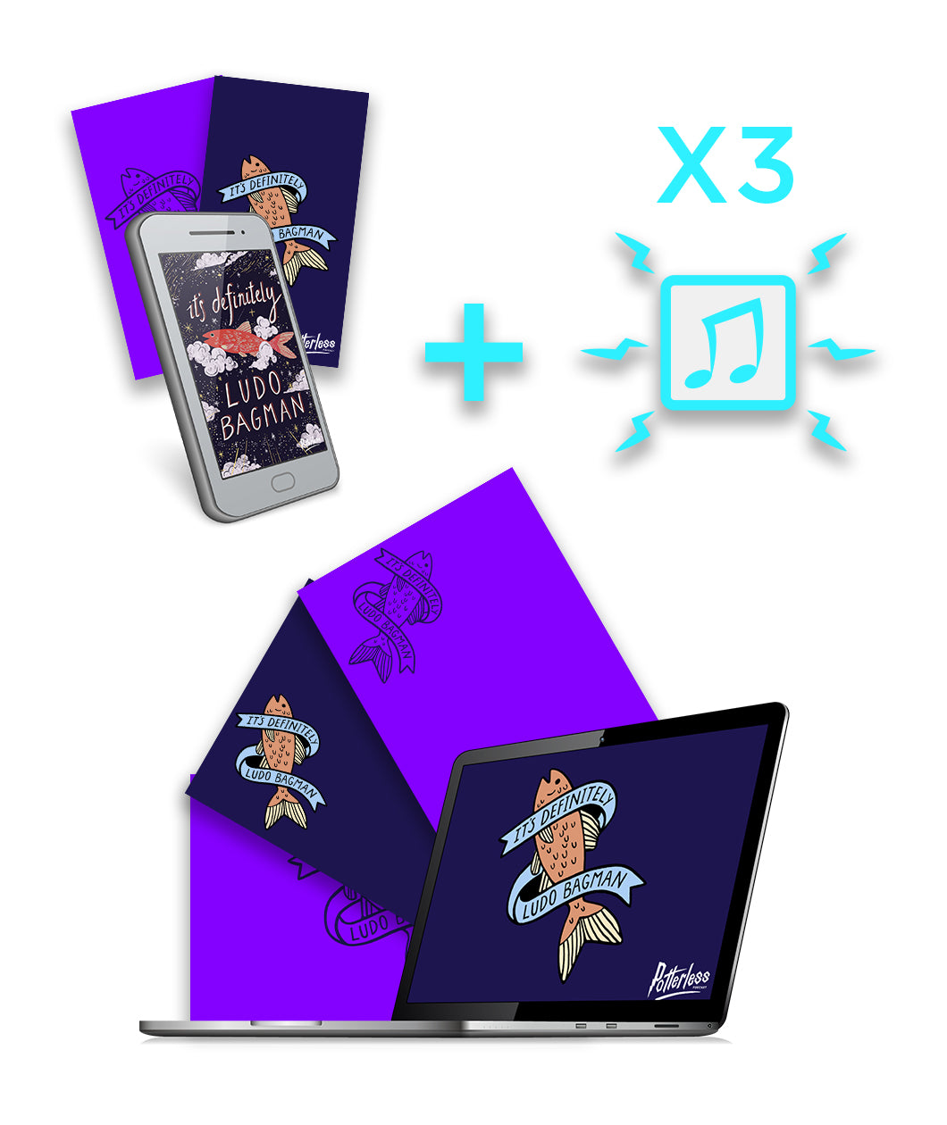 Phone and computer bundles with different Potterless backgrounds with different sayings. Comes with three backgrounds.