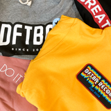 Four various sweatshirt designs that are a part of DFTBA mystery sweatshirt sale - from DFTBA Records