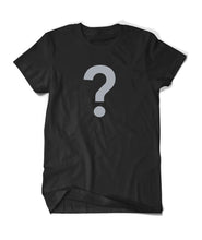 Black shirt with grey question mark on center of shirt - from DFTBA Records