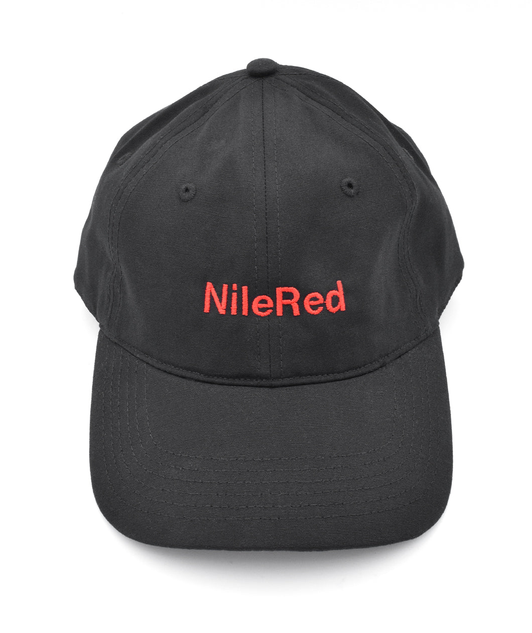 Black ball cap with "NileRed" embroidered in red across the front.