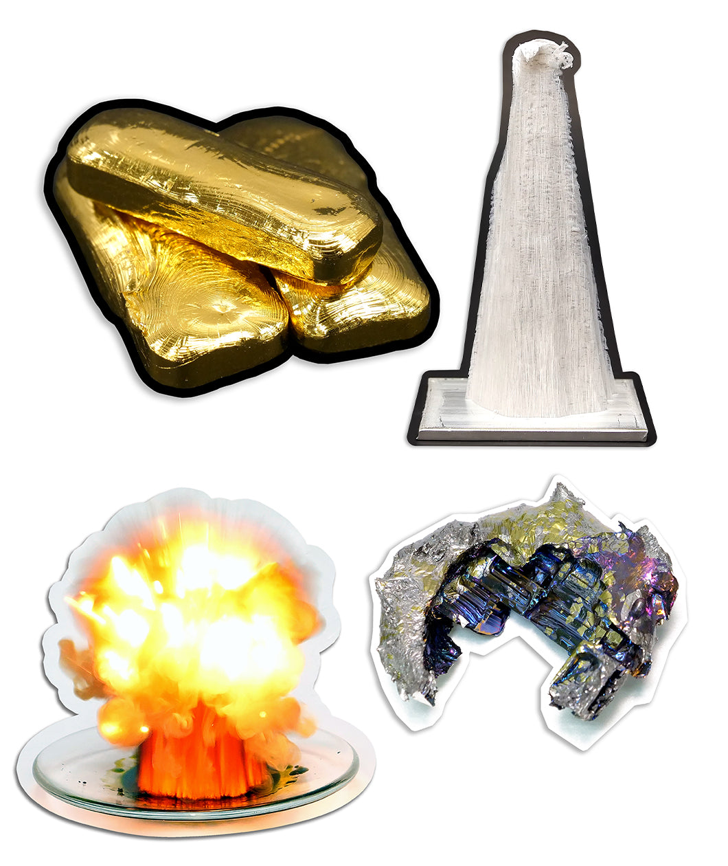 A set of four sticker packs of different minerals. From NileRed.