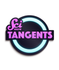 Black circle with neon blue inner ring. "Sci" is in top left corner in cursive purple font. "Show" is below in purple sans serif font. "Tangents" is in white sans serif font with thick purple outline - from SciShow Tangents