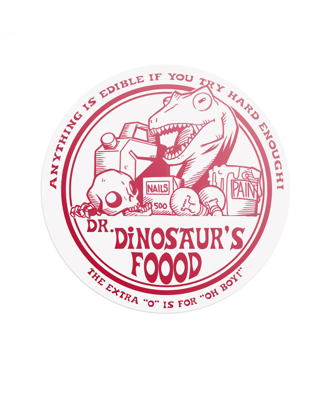Dr. Dinosaur's FOOOD Decal (Clear)