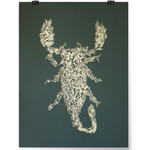 A greek poster with a floral composed scorpion in metallic gold ink - from Tyler Thrasher